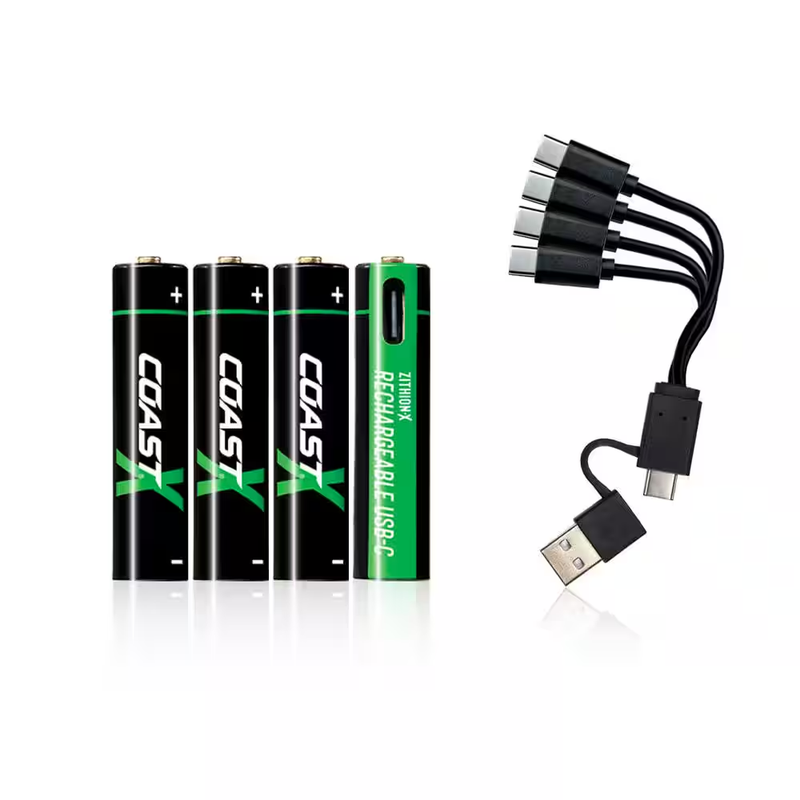 Rechargeable AAA Batteries USB C Lithium Battery Pack Fast Charge Long Lasting
