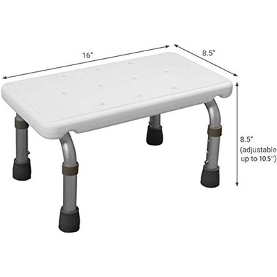 Bath & Shower Aids Step Stool - Adjustable Foot For Children, Adults, Seniors,