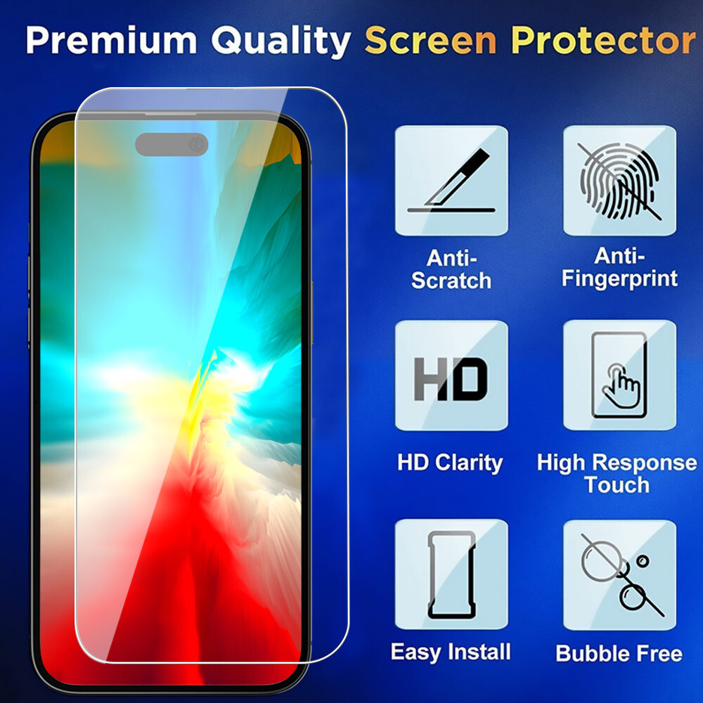 2x iPhone 15 14 13 12 11 Pro Max Privacy AntiSpy Tempered Glass Screen Protector