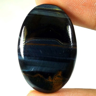 38.45Cts 100% Genuine Black Tiger Eye Quality Gems Oval Cabochon 22x 32x 06mm