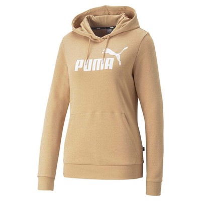 

Puma Essentials Logo Pullover Hoodie Женская бежевая повседневная спортивная верхняя одежда 586, Бежевый, Puma Essentials Logo Pullover Hoodie