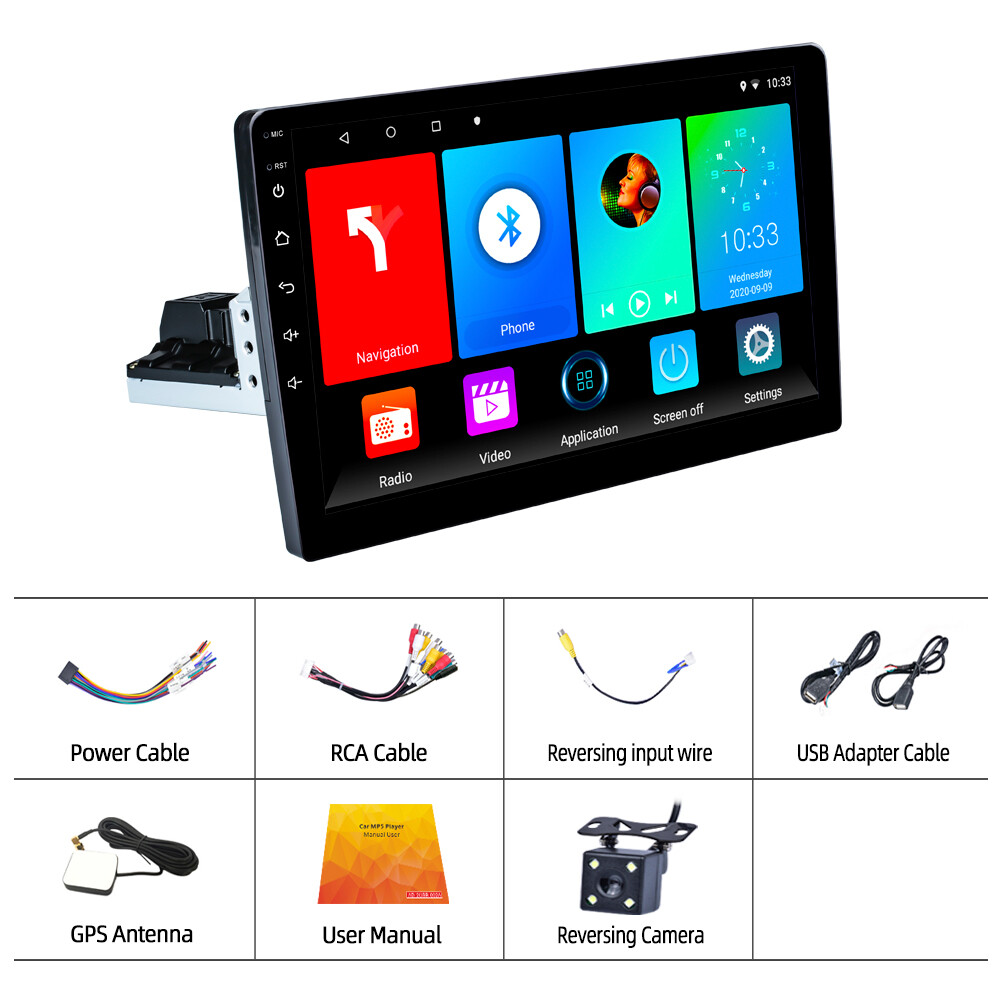 10.1'' Single 1 Din Android 12 Car Radio GPS WIFI Carplay Touch Player BT Stereo