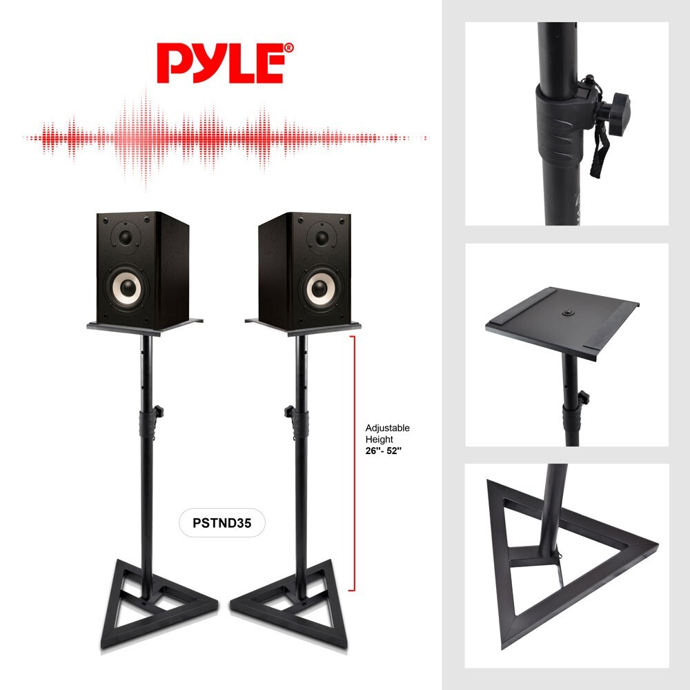 Pyle Studio Speaker Stands-Pro Audio Bookshelf / Monitor Speaker Stand Mounts