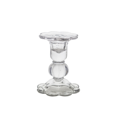 Mega Candles - 3.75'' Taper Glass Candle Holder - Clear, 1PC