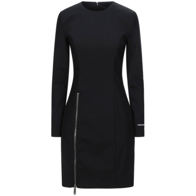 DSQUARED2 Pencil Dress Bodycon Zip Split Logo Mini Dress Black Size 42 RP£878.00