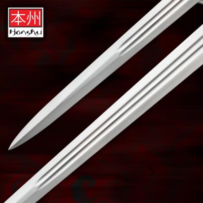 Honshu Single-Handed Broadsword | 1060 Carbon Steel Blade | Black TPR Handle