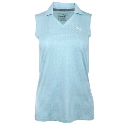 

Рубашка поло Puma Jacquard Sleeveless Polo Shirt Womens Blue Casual 574769-01, Синий