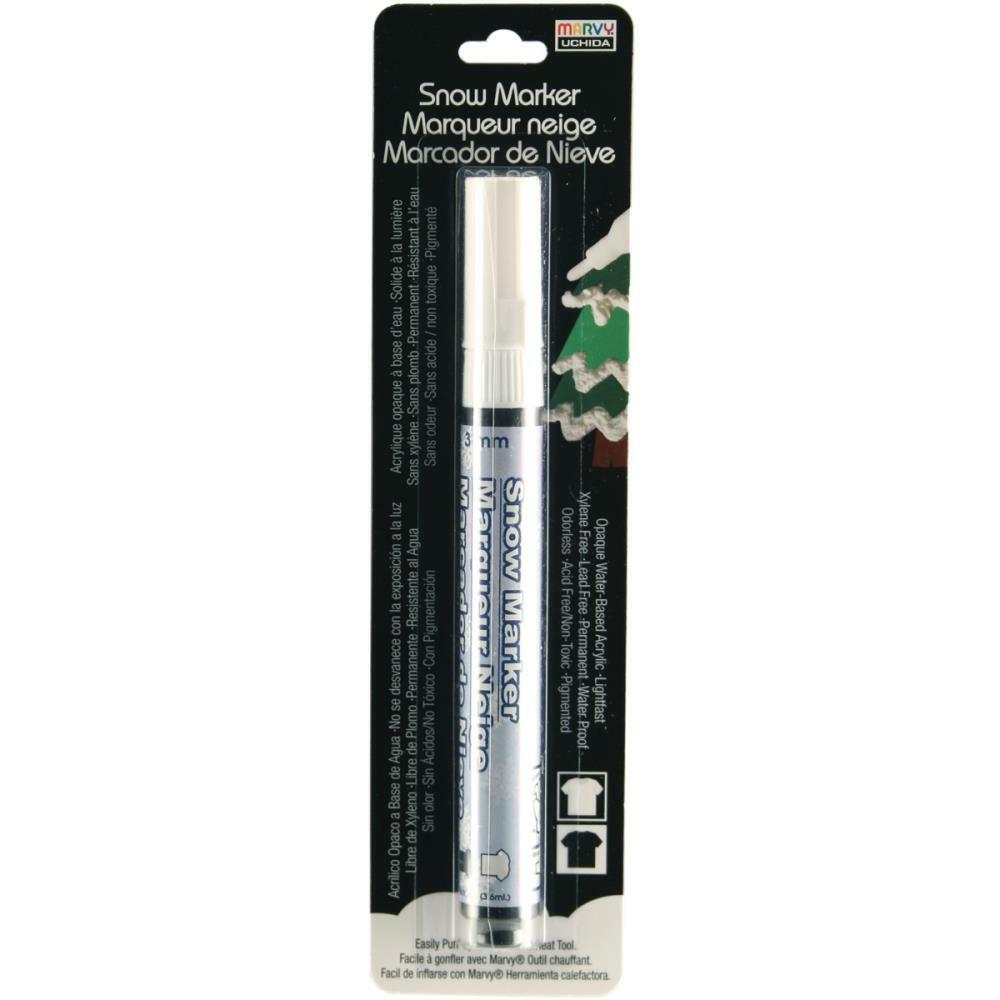 UCHIDA 1022S-C Marvy Fine Point Paper and Fabric Embellishing Snow Marker, White