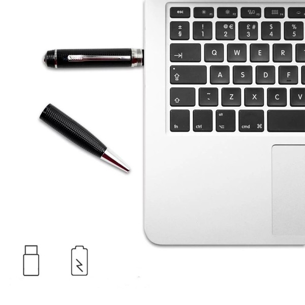 Laptop keyboard with disassembled pen.