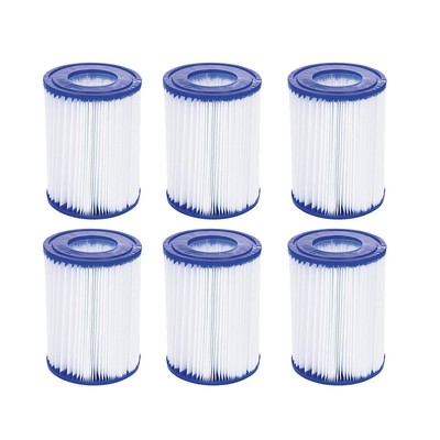 6PCS Swimming Pool PUMP TYPE 2 For Best-way 58094 Pool Filter Cartridge SIZE II