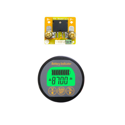 Battery Monitor DC 80V 50A SOC AH Voltage Current Charge Discharge Capacity Test
