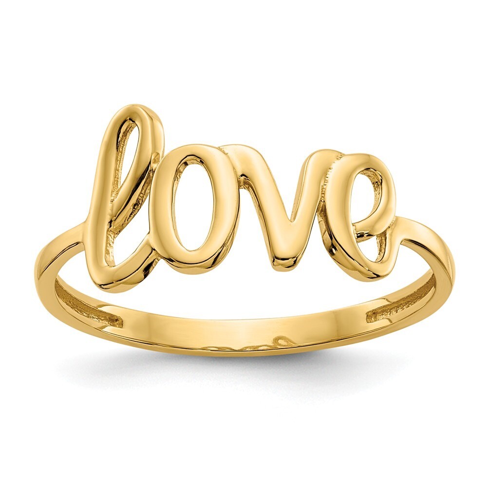 Genuine 14k Yellow Gold Polished Love Ring 1.20 gr eBay