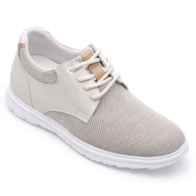 US6.5 CHAMARIPA 7CM Elevator Shoes Height Increasing beige Sneaker For Men 2.7IN