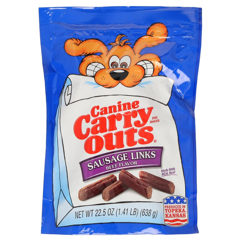 Canine Carry Outs Sausage Links Beef Flavor Dog Treats, 22.5Oz Bag