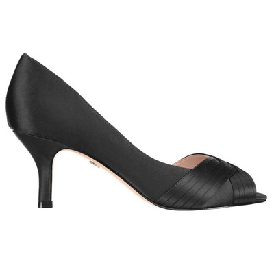 

Nina Contesa Metallic Peep Toe Вечерние туфли-лодочки Женское черное платье Повседневная CONTESA-B, Черный, Nina Contesa Metallic Peep Toe Evening Pumps