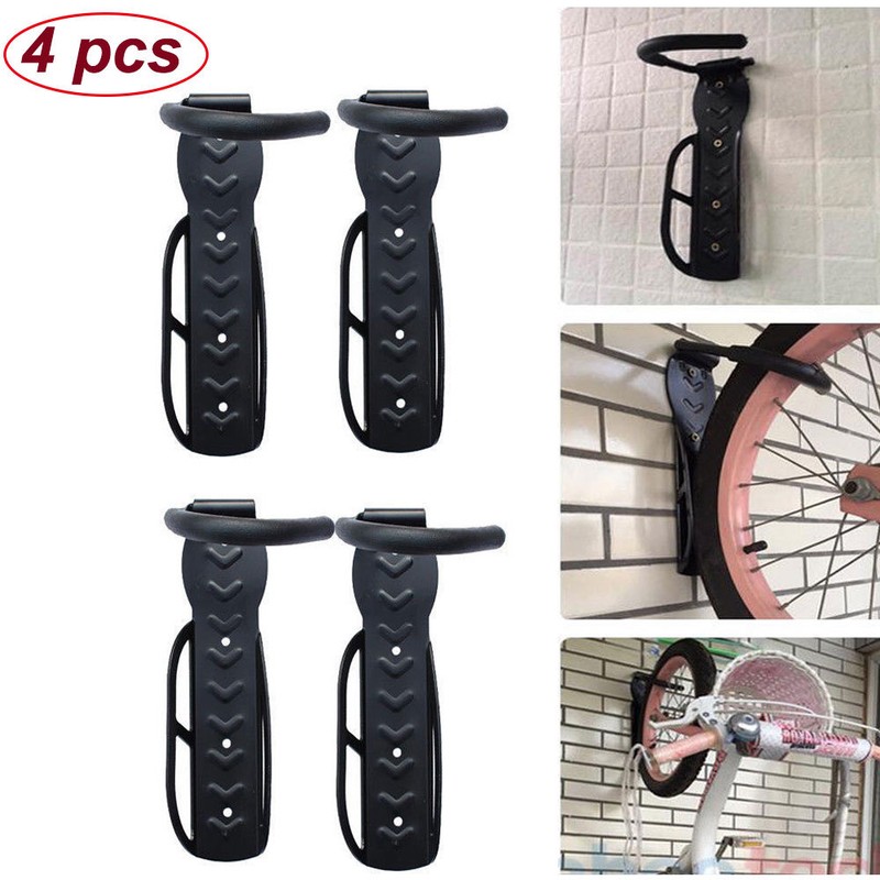 4PCS Bicycle Bike Wall Mount Hook Hanger Garage Storage Holder Rack Black US