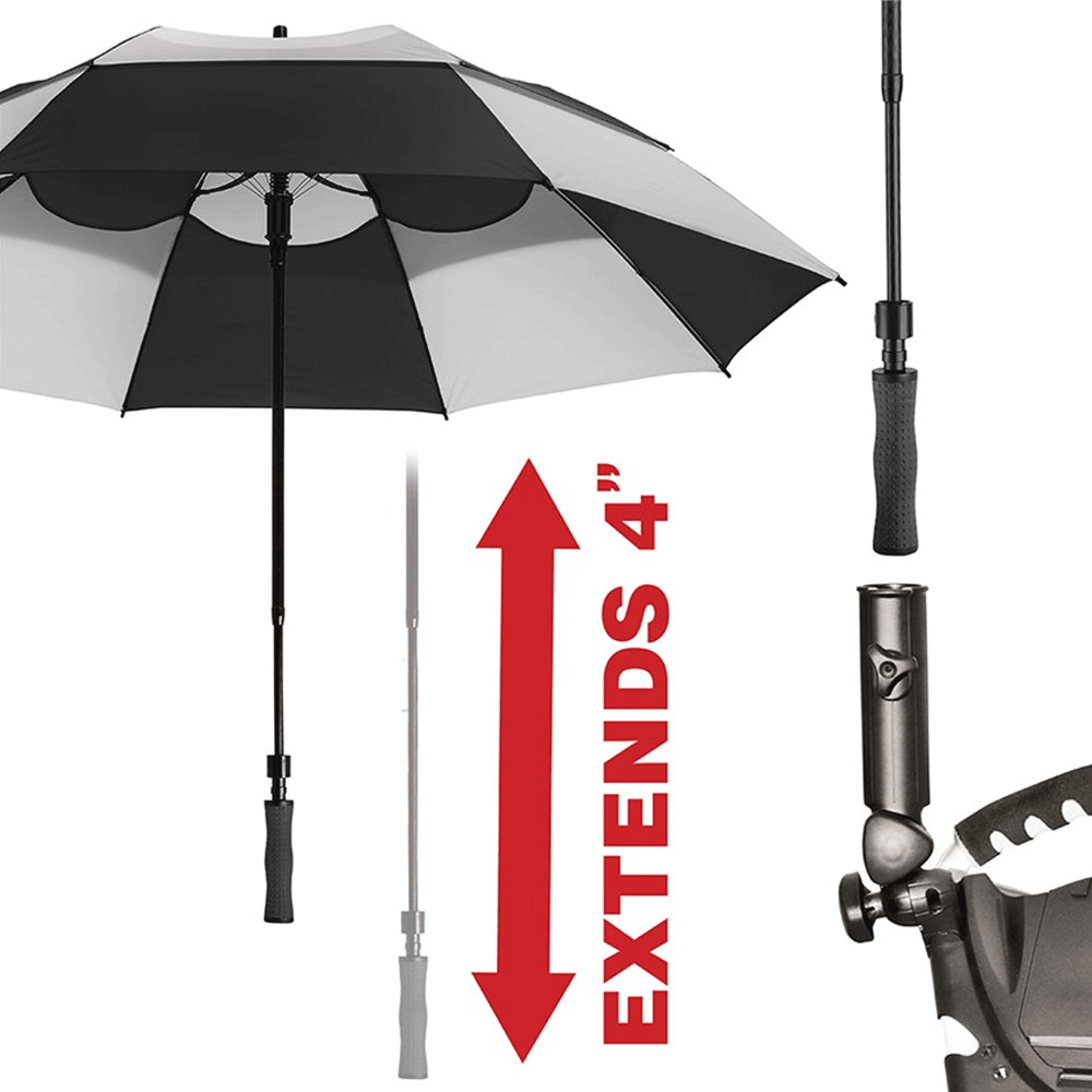 BAGBOY 62" VENTED DUAL CANOPY EXTENDING HANDLE GOLF UMBRELLA / ALL