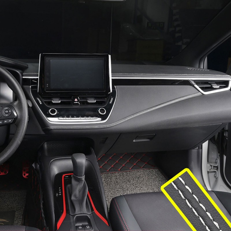 2M PU Leather Car Dashboard Decor Line Strip Sticker Moulding Trim Accessories