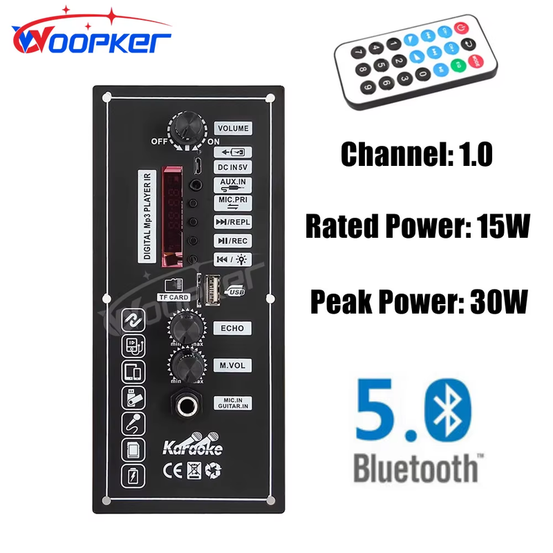 A803 3.7V Battery Power Amplifier Board AMP Support Bluetooth 5.0 AUX TF-Card U-