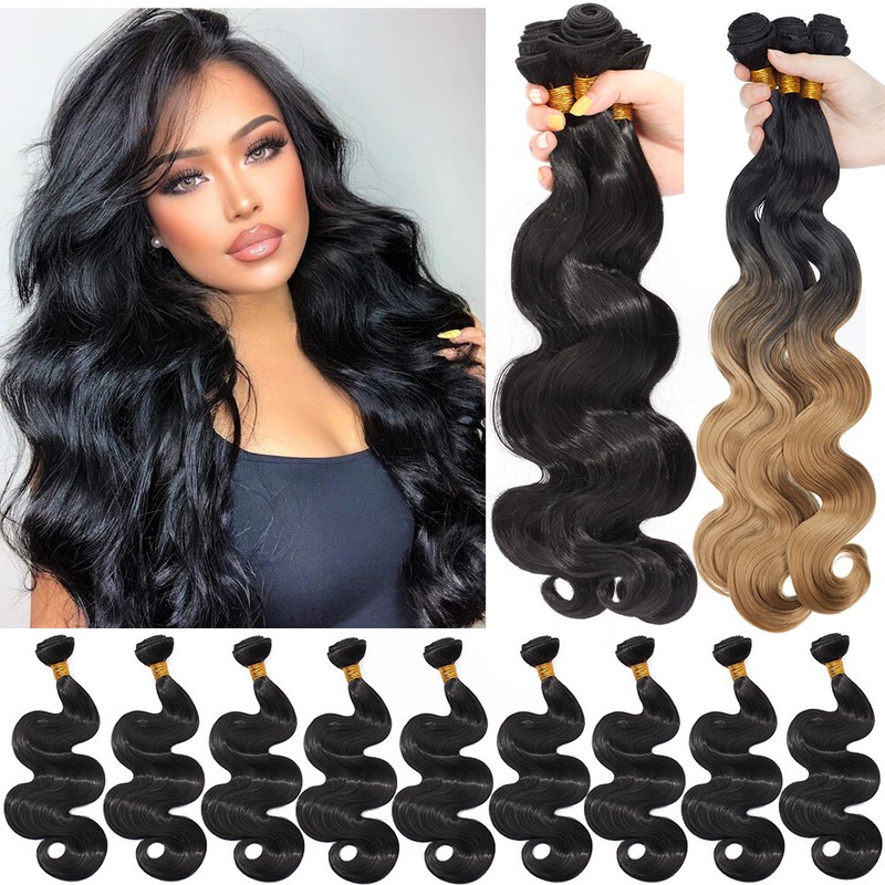 Body Wave 3-5 Bundles Hairpiece As Human Hair Extensions Weaving Sew in Hair US