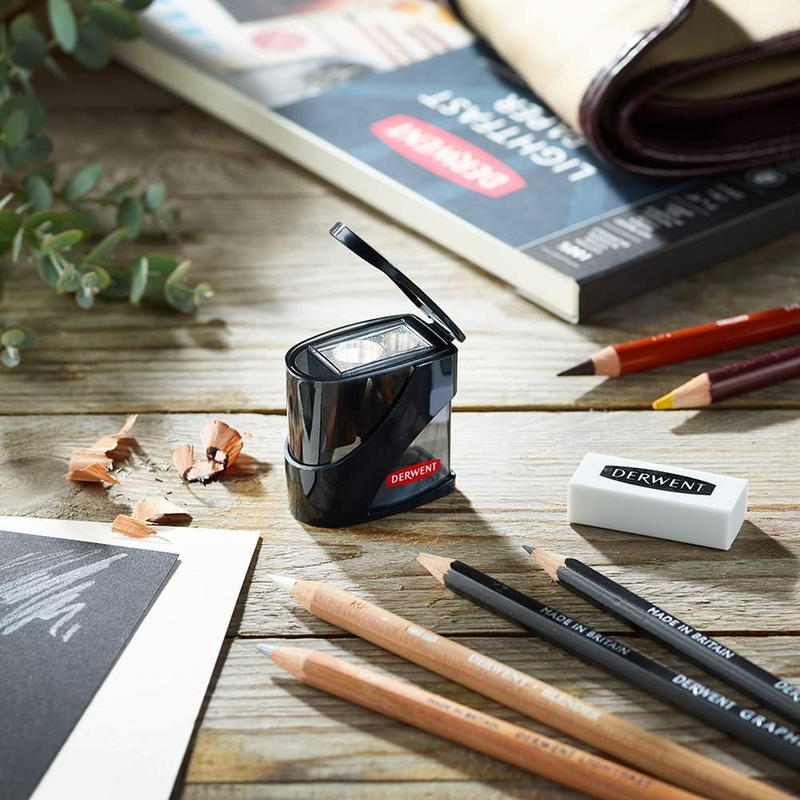 Twin Hole Pencil Sharpener, Black, 11.5Mm & 8.25Mm