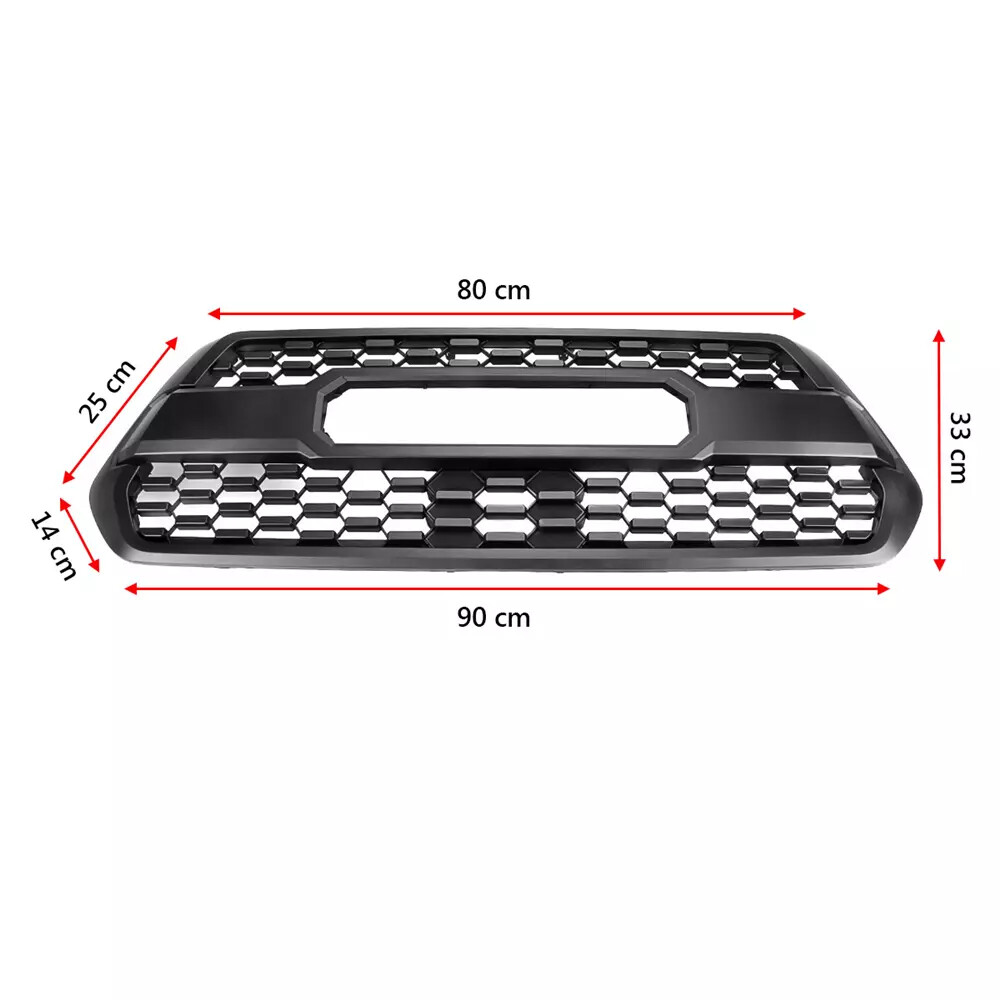 Front Bumper Grille With Accessories + Garnish Sensor For 2016-2023 Tacoma Black
