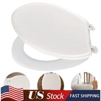 Luxury Round Soft Close Toilet Seat Top Fix Plastic Hinges Heavy Duty White