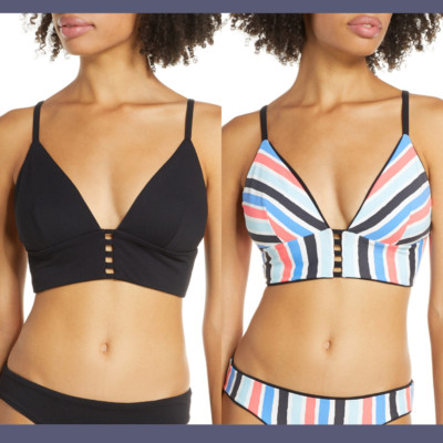 NWT Maaji Reversible Long Line Triangle Bikini Top [ SZ Small ] #2912