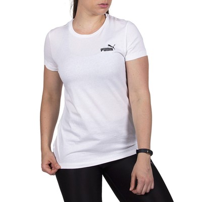 Футболка с маленьким логотипом Puma Ess Женские белые повседневные топы 58677602