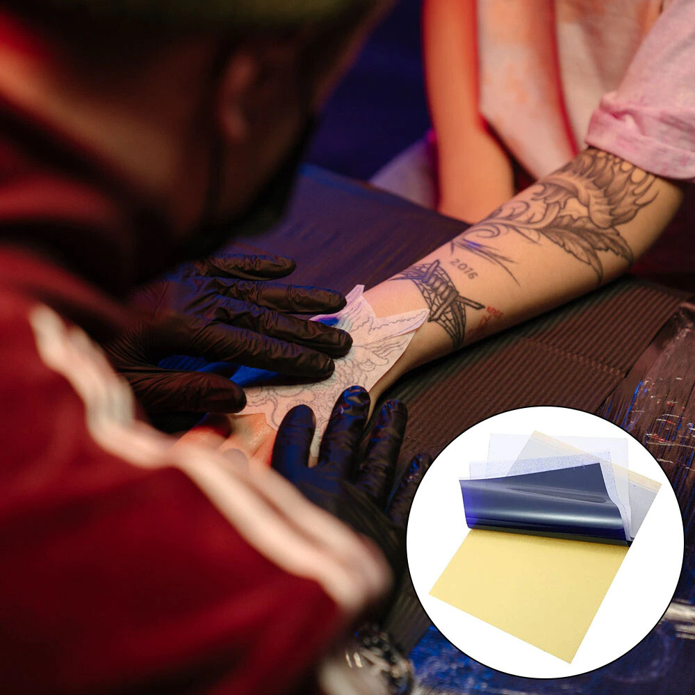 100pcs Tattoo Transfer Paper Stencil Carbon Thermal Tracing Hectograph Supplies