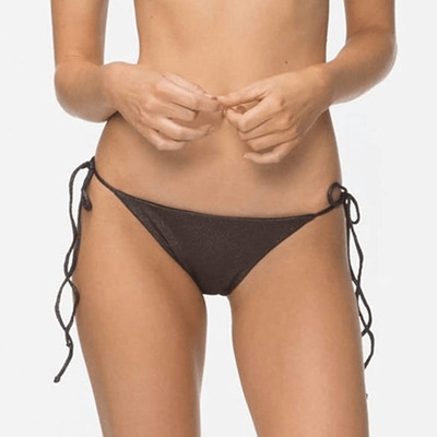 Tavik Jax Womens Gold Pique New Moderate Coverage Swim Bikini Bottom Small