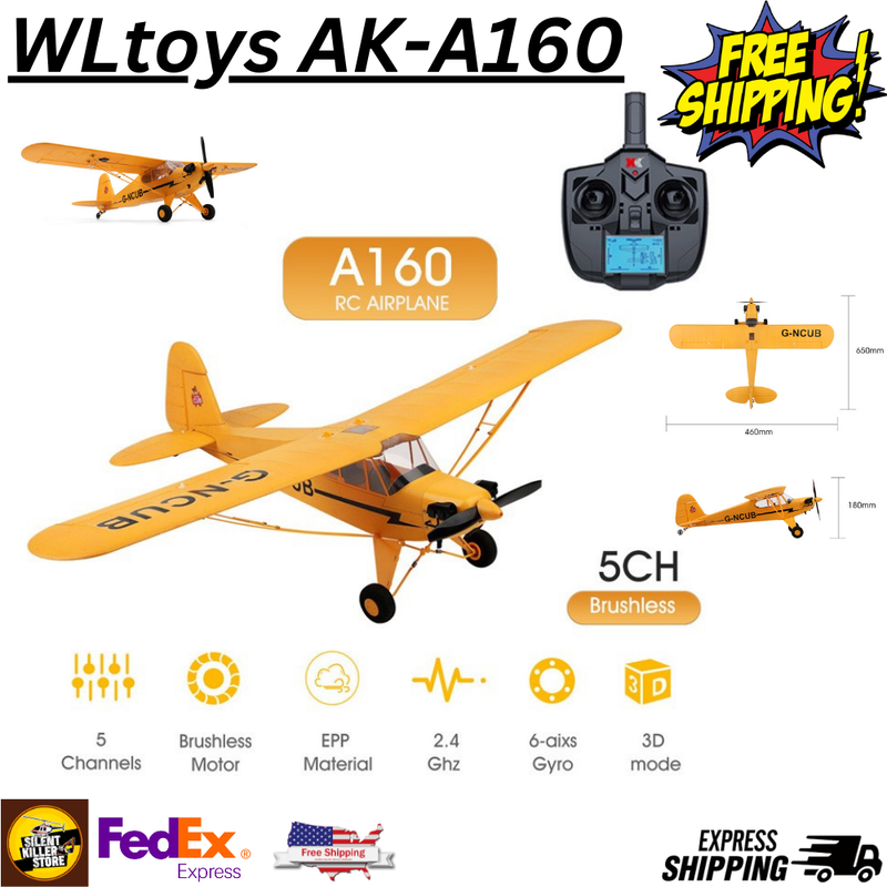 USA XK A160 RC Plane 4-Channel 3D/6G Flight RTF 2.4Ghz RC Aircraft Brushless