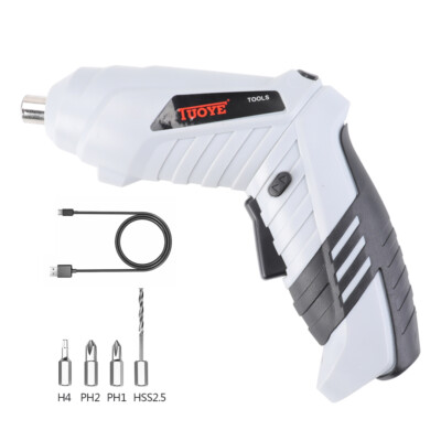 USB Cordless Electric Screwdriver LED Light Power Drill Driver Tool Rechargeable