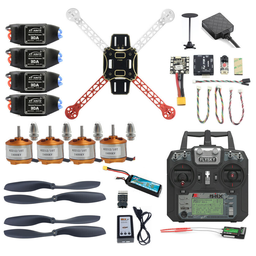 Pro DIY 310 330 360 Full Kit FPV Drone 2.4G 10CH RC 4-Axis Q