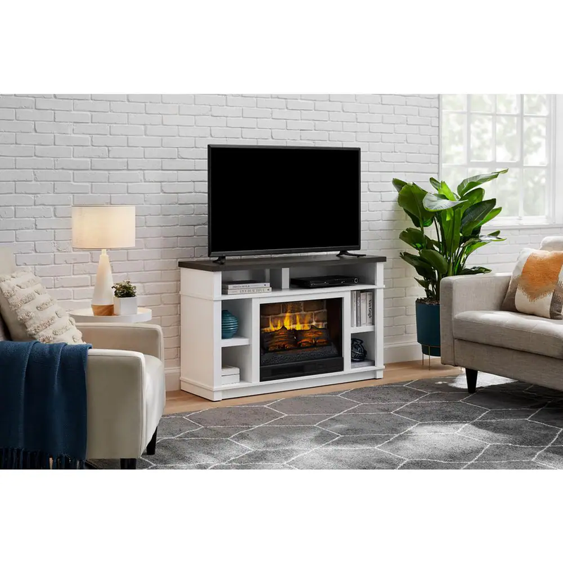 Ing Electric Fireplace Tv Stand White Cappuccino Ash Grain T