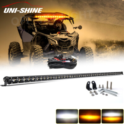 50'' Slim LED Light Bar White Amber Color Warning Strobe For Can-Am Maverick X3