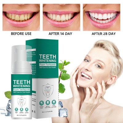 Teeth Whitening Toothpaste Foam Natural Ingredients Baking Soda for Cleaning NEW