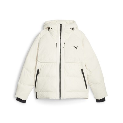 Мужская белая повседневная спортивная верхняя одежда Puma Pumatech Primaloft Puffer с полной застежкой-молнией.
