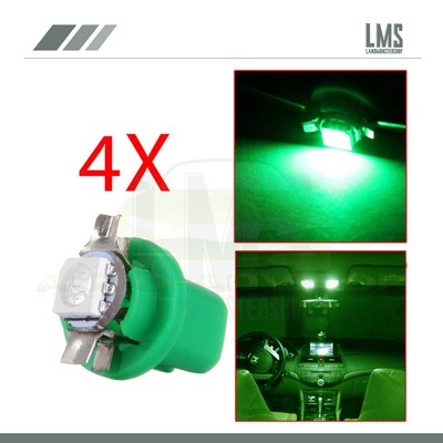 4 X Green T5 B8.5D 5050 Epistar SMD LED Bulbs Dashboard Cluster Gauge Side Light
