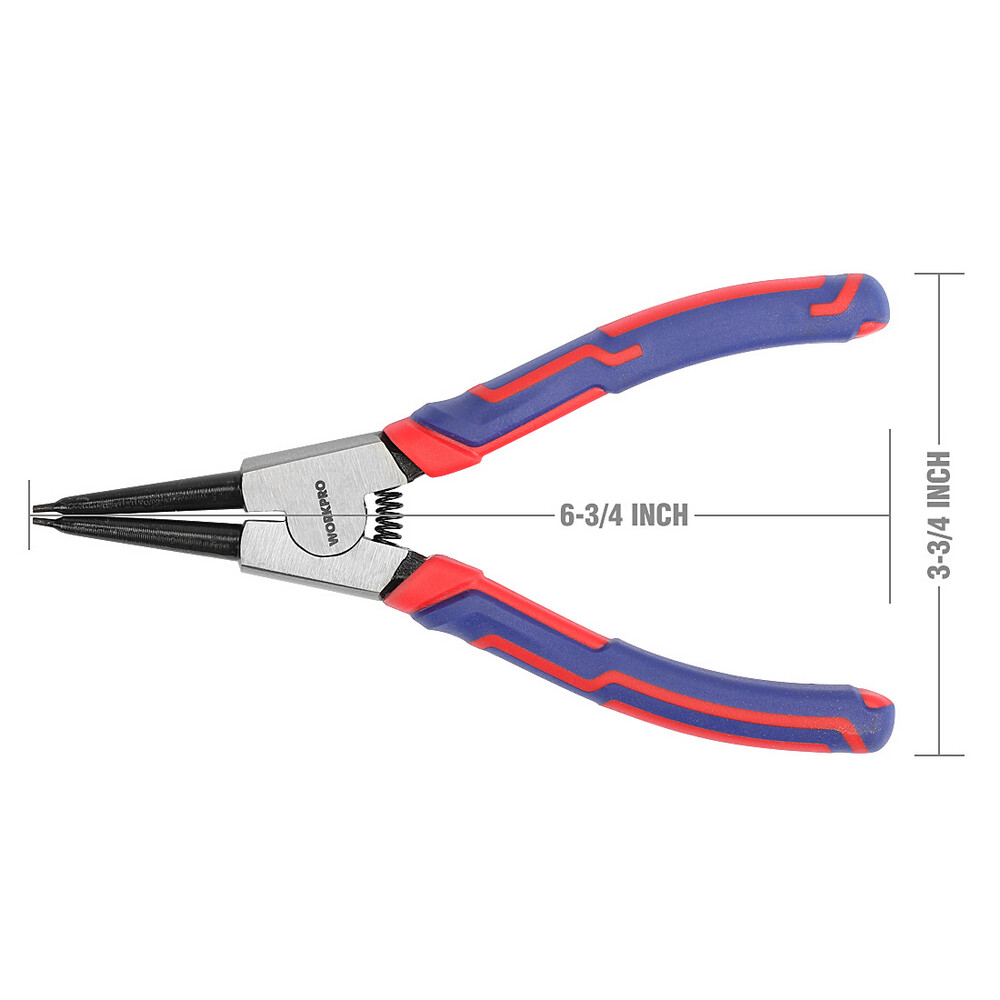 WORKPRO 7" Snap Ring Pliers 4PCS Set Heavy Duty Internal/External Circlip Pliers