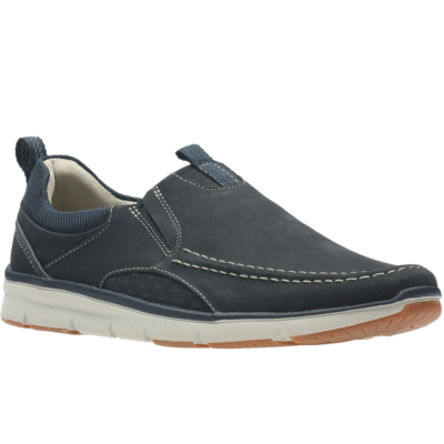 Clarks Orson Row Mens Shoes Clarks Nubuck Leather Slip On Deck Shoes Navy