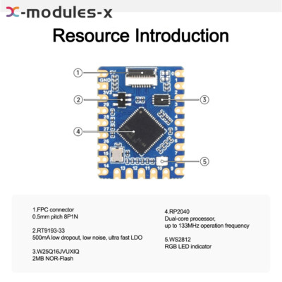 RP2040-Zero Microcontroller Dual Core Development Board+Adapter For Raspberry Pi