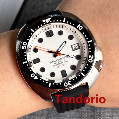 44mm NH35 Auto  White Sterile Men Watch 20ATM Diver Sapphire Glass Ceramic Bezel