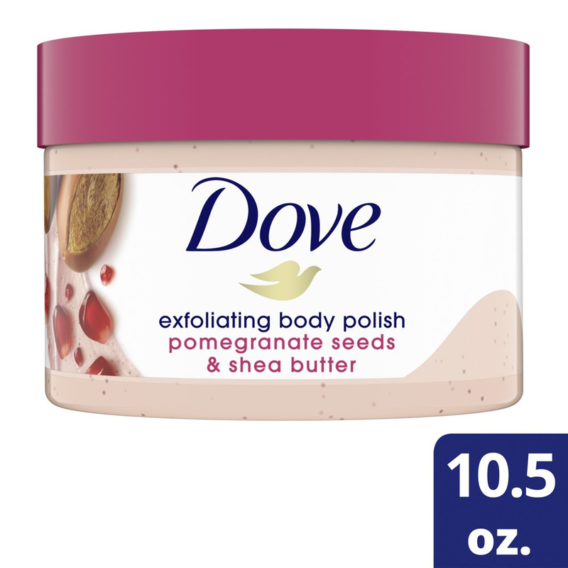 Dove Exfoliating Body Polish Scrub Pomegranate & Shea Butter, 10.5 Oz