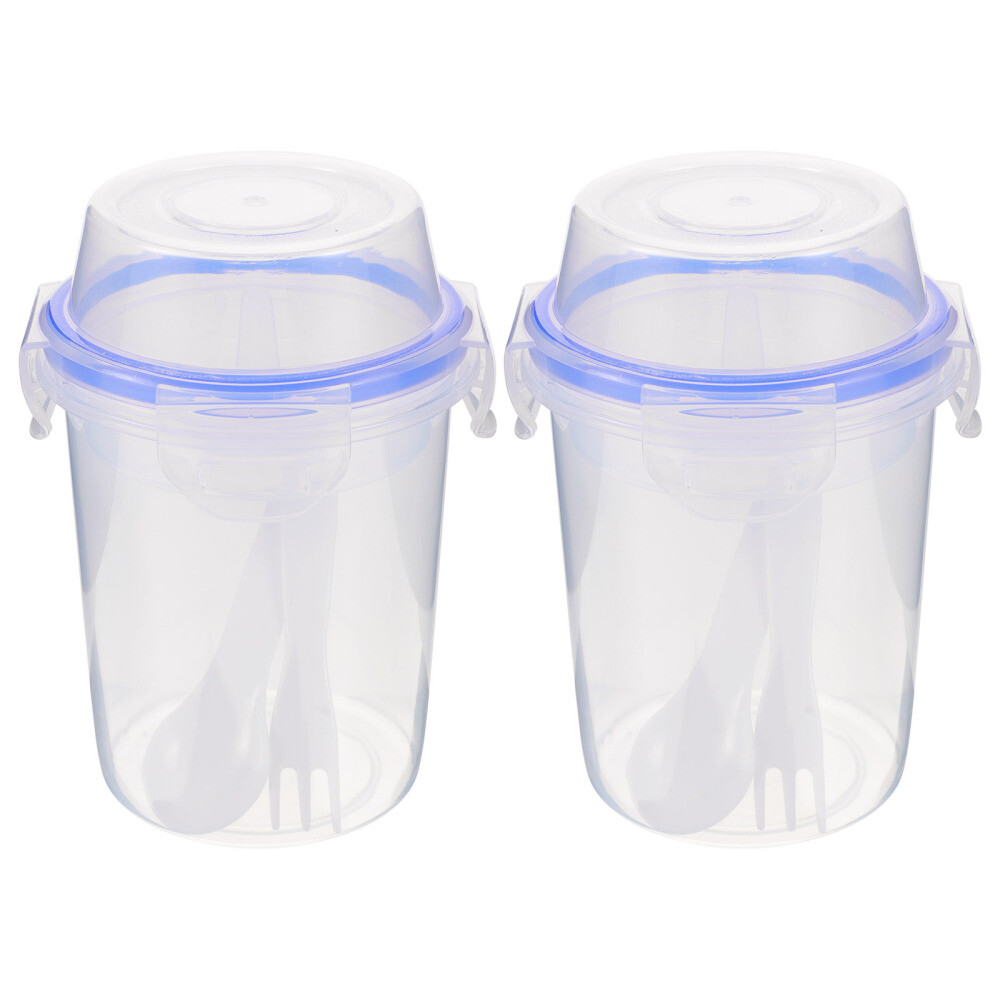 2 Pcs Overnight Oats Jars with Lid Cereal Cups to Go Meal Prep Baby Snack