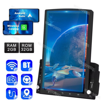 2 Din Car Stereo Radio Android 13 GPS WiFi Vertical Carplay Player Touch Screen