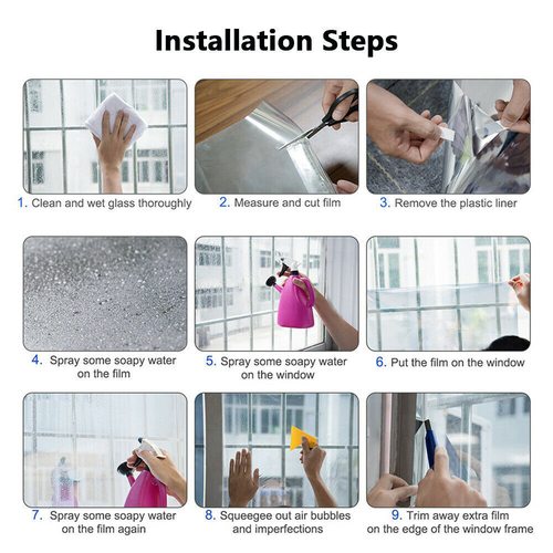 Transparent Window Film Color Solar Tint Self Adhesive Anti UV Heat Glass Decor