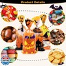 Halloween Treat Bags, Halloween Candy Bags, 100 Pcs Cellophane Goodie Gift Bag Trick or Treat Goody Bag Bulk with Twist Ties for Holiday halloweens Party Favors Supplies
