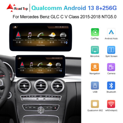 Roadtop 12.3 Android13 Screen Carplay 8+256gb Mercedes Benz C GLC 2015-2019 W205