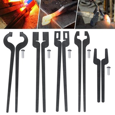 For Beginners or Blacksmith 5 types DIY Rapid Tongs Bundle Set with Rivets